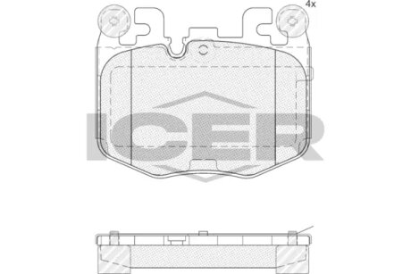 Комплект гальмівних колодок (дискових) ICER 182503