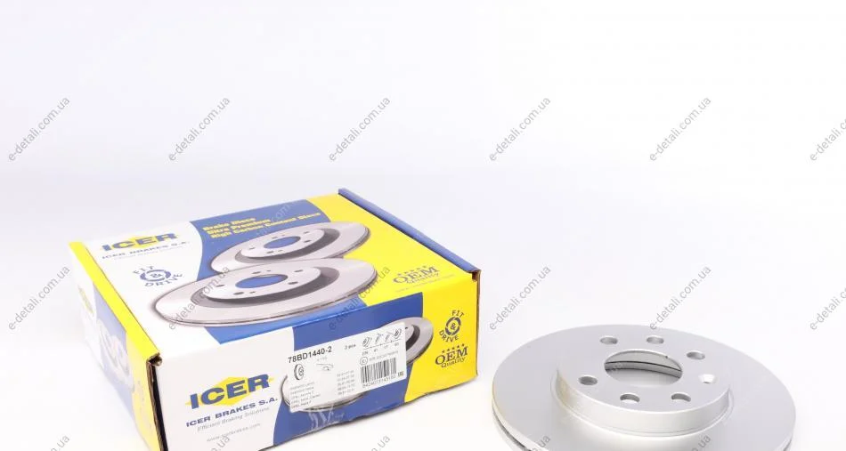 Диск тормозной (передний) Chevrolet Aveo 03-/Daewoo Lanos 97-/Opel 84-02 (236x20)(с покр)(вент) ICER 78BD1440-2 (фото 1)
