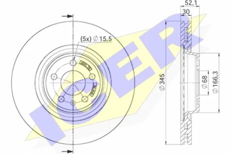 Диск гальмівний ICER 78BD4150-2