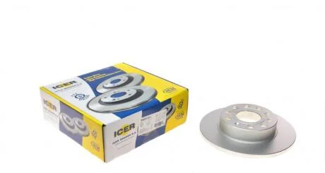 Диск тормозной (задний) Audi A3/Skoda Octavia/SuperB/VW Caddy/Golf 03-15 (260х12)(с покр.)(полный) ICER 78BD5310-2