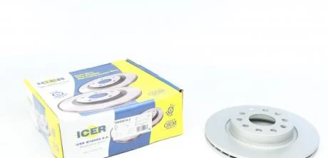 Диск тормозной (передний) Audi A3/Seat Leon/Skoda Octavia/VW Caddy/Golf 04- (280x22)(с покр.)(вент.) ICER 78BD5614-2