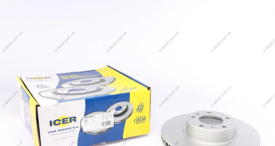 Диск тормозной (передний) BMW 5 (E39) 95-04 (324x30) (с покрытием) (вентилируемый) ICER 78BD5859-2 (фото 1)