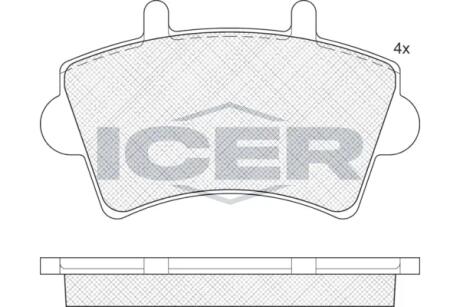 Комплект гальмівних колодок (дискових) ICER LM1442