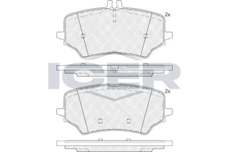 Комплект гальмівних колодок (дискових) ICER LM1523