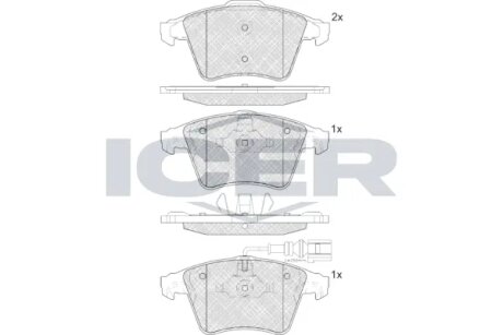 Комплект гальмівних колодок (дискових) ICER LM1778-071