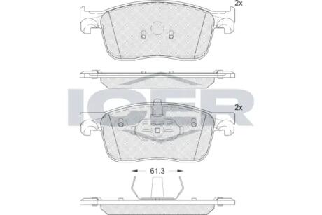 Комплект гальмівних колодок (дискових) ICER LM2297