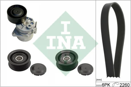 Комплект ремня генератора MB Sprinter/Vito 2.2-2.7 CDI 00-06 (6PK2260) INA 529 0115 10