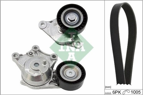 Комплект ремня генератора Peugeot 208/2008 1.6BlueHDi 13- (6PK1005) INA 529 0358 10