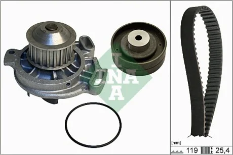 Комплект ГРМ + помпа VW LT 2.4 TD 72-96 (25.4x119z) INA 530 0152 30