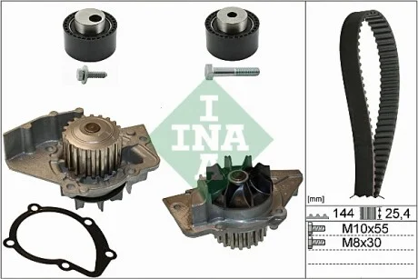 Комплект ГРМ + помпа Citroen Jumpy 2.0HDi (144x25.4) INA 530 0235 30