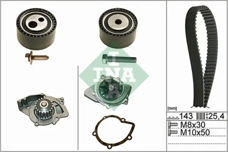 Комплект ГРМ + помпа Citroen Jumper/Peugeot Boxer 2.2 HDi 02-06 INA 530044730