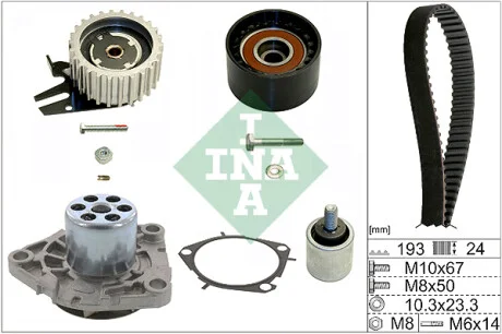 Комплект ГРМ + помпа Opel Astra J/Insignia A/Zafira C 2.0 CDTI 08- (193х24) INA 530 0619 30