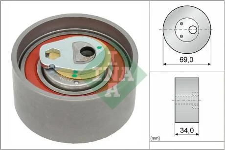 Ролик ГРМ Fiat Ducato 2.3D Multijet 06- (натяжний) замінено на: 531 0941 10 INA 531050510