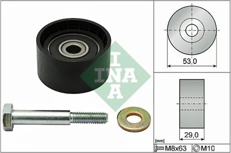 Ролик ГРМ Fiat Doblo 1.9D/JTD 01-, 46/74/77kw, (53х29) INA 532028710