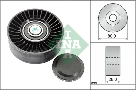 Ролик генератора BMW 5 (E60/F10) 07-11 (паразитный) (80х28), N43/N47/N55/N57/M47 INA 532 0515 10