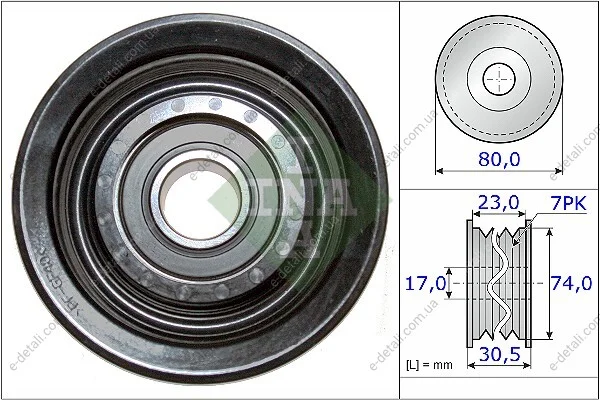 Ролик генератора Honda Accord/Civic 05- (паразитный) (80х30.5) INA 532 0580 10 (фото 1)