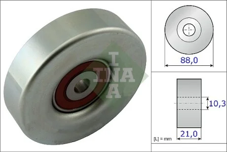 Ролик генератора Toyota Yaris 1.0 99-05 (паразитный) (88х21) INA 532 0618 10