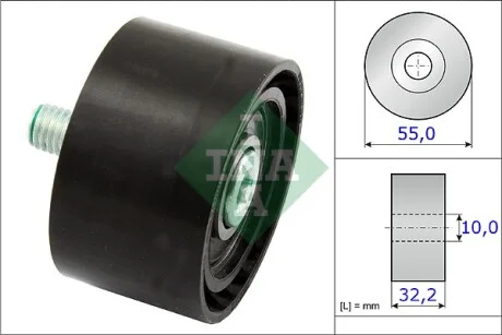 Ролик генератора BMW 5 (F10), 01/09 - 10/16 (паразитный) (55х32.2), N52/N53 INA 532 0659 10