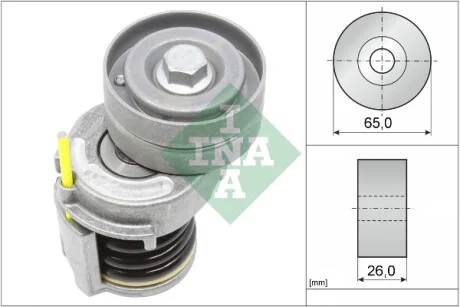 Натяжник ременя генератора VW Golf V 1.4 TSI 05-10 (натяжний) (65х26) INA 534034610