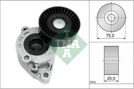 Натяжник ременя генератора Mitsubishi Outlander 3.0 06-12 (75x25) INA 534 0721 10