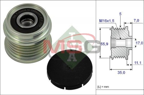 Шкив генератора INA 535000810