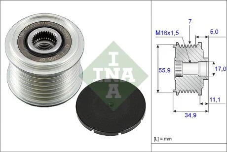 Шкив генератора VW Touareg/Porsche Cayenne 3.2-4.8 02- INA 535 0083 10