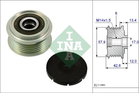 Шкив генератора Porsche Panamera 3.0D 13-16 INA 535 0240 10