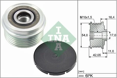 Шкив генератора Land Rover Discovery/Range Rover 2.2D 11- INA 535 0285 10