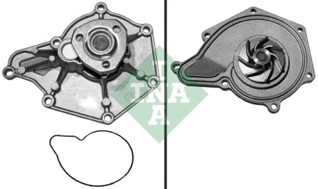 Водяний насос AUDI 06E 121 005 G A6 (4F2, C6), 05/04 - 03/11 2.8 FSI (Вир-во) INA 538 0355 10