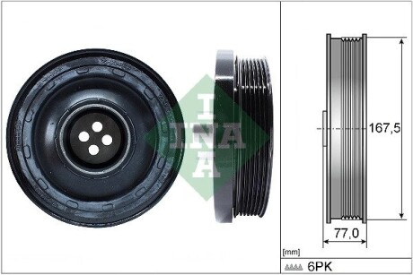 Шкив коленвала BMW 3 (E90/F30/F80)/ 5 (F10) 1.6-2.0 d 07-, N47/M47 INA 544 0137 10