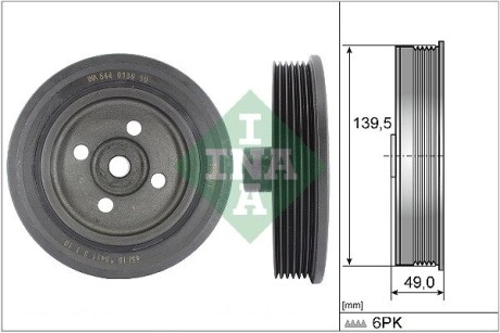 Шків колінвалу Ford Transit Connect 1.8 TDCi 02-13 INA 544 0139 10