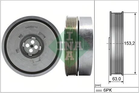 Шкив коленвала BMW 3 (F30/F80) 15-18 (153.2x63) (6PK) B38 B15 A INA 544 0502 10