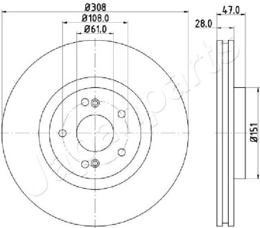 RENAULT диск гальм. передн.Laguna 01- JAPANPARTS DI-0703