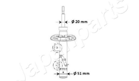 CITROEN Амортизатор лівий C3 AIRCROSS 1.2-1.6 17-, C4 CACTUS 1.2-1.6 14-, OPEL CROSSLAND X 1.2/1.6 17-, PEUGEOT 2008 1.2 15- JAPANPARTS MM-00974