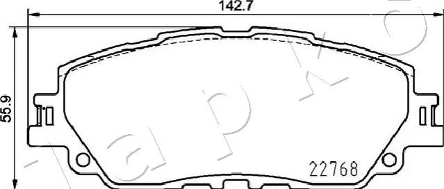 Колодки тормозные передние Toyota Camry 2.5 Hybrid (17 -), RAV 4 (18 -)/Lexus ES, UX (18-) JAPKO 502026 (фото 1)