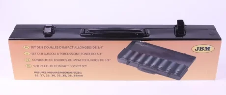 Набор ударных головок 3/4" 26-38 мм 8 ед. Long 90 мм JBM 52347