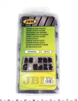 Набор клипс пластмассовых универсальный (128шт) JBM 52888