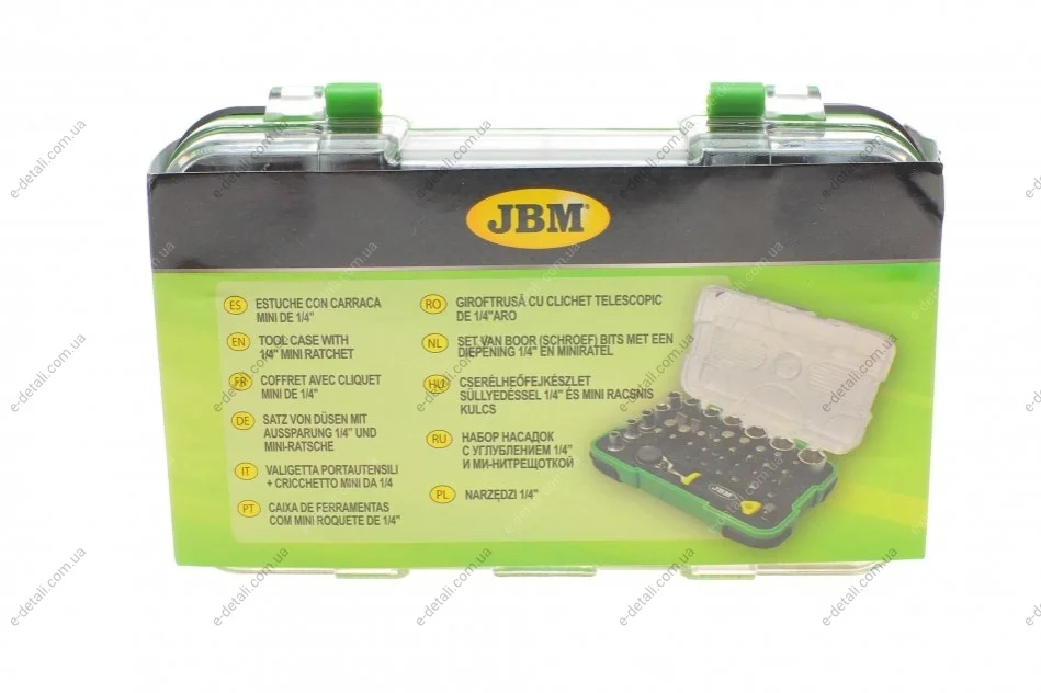 Набор инструмента комбинированный 1/4" (головки, биты) 38 ед. JBM 53156 (фото 1)
