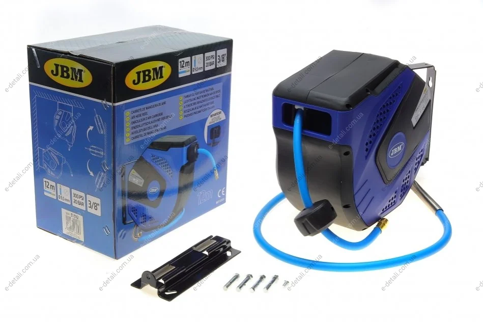 Шланг пневматичний на котушці 3/8" Ø9,5 мм L 12 м JBM 53532 (фото 1)