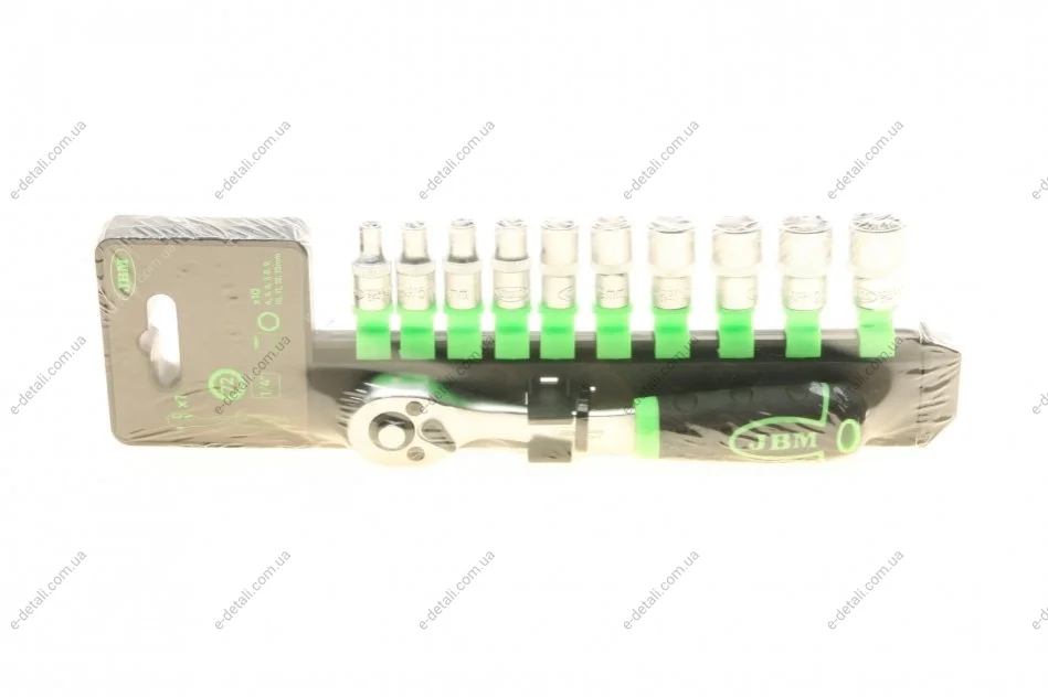 Набор торцевых головок с трещоткой 1/4" 10 ед. JBM 54030 (фото 1)