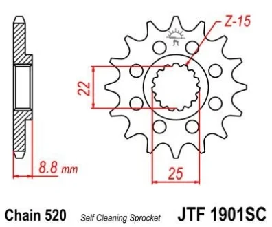 Передня зірка MOTO JT MOTO 100-406-14