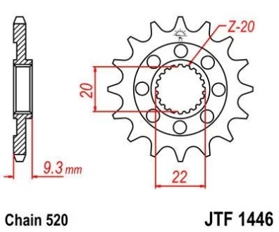 Передня зірка MOTO JT MOTO 100-410-13