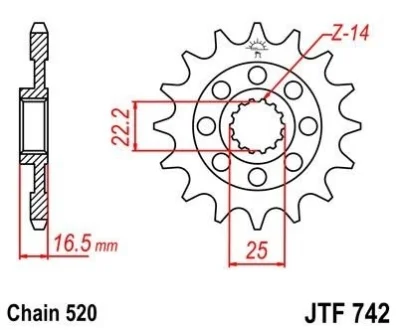 Передняя звезда MOTO JT MOTO 100-455-15