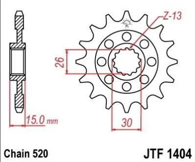 Передняя звезда JT MOTO 100-472-15