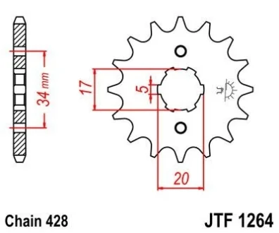 Передня зірка MOTO JT MOTO 101-320-16