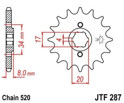Передня зірка MOTO JT MOTO 101-423-14