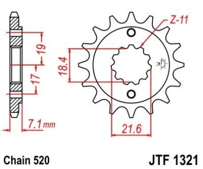 Передня зірка MOTO JT MOTO 101-442-14