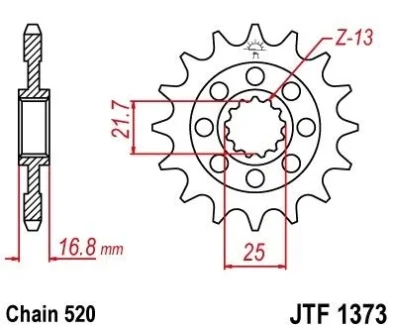 Передняя звезда MOTO JT MOTO 101-468-16