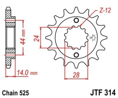 Передня зірка MOTO JT MOTO 101-552-16