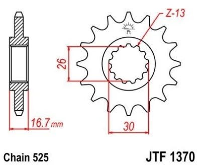 Передня зірка MOTO JT MOTO 101-564-16